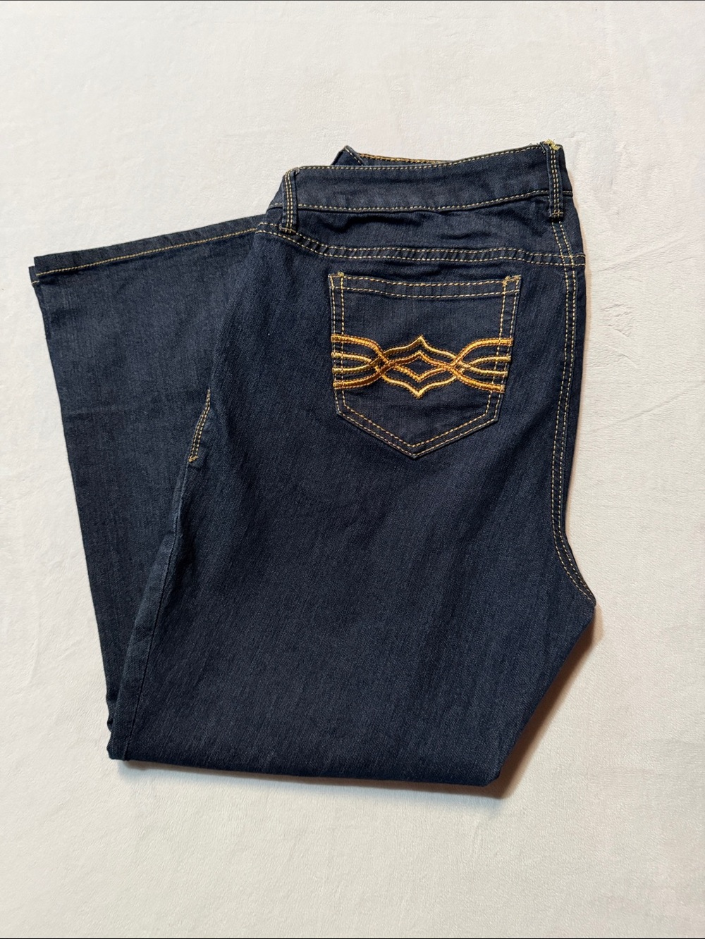 Torrid bootcut 16S gold embroidered back pockets